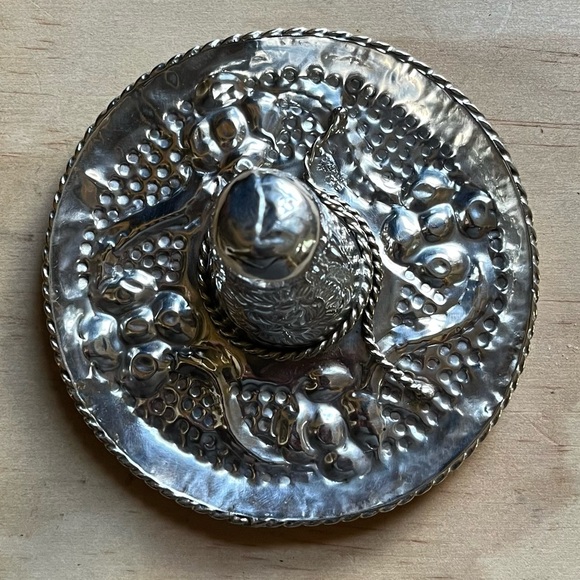 Vintage Mexico Sterling Silver Sombrero Hat Ring Tray - Picture 3 of 9